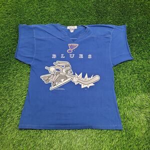 Vintage 1994 St-Louis Blues Bugs-Bunny Shirt XL 23x30 Blue